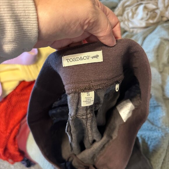 Toad & Co. 100% Linen “Lina” Brown Hippie Style Drawstring Heathered Cinch Pants - Picture 11 of 12